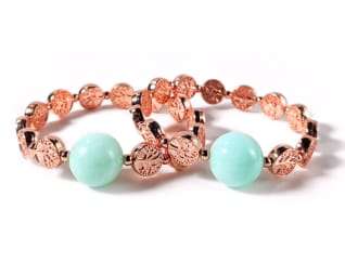 Rose Gold Tree of Life Pressure Bands for Nausea