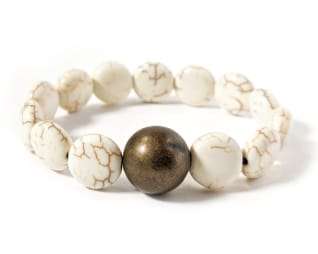 Natural White Howlite Pressure Band for Nausea Relief